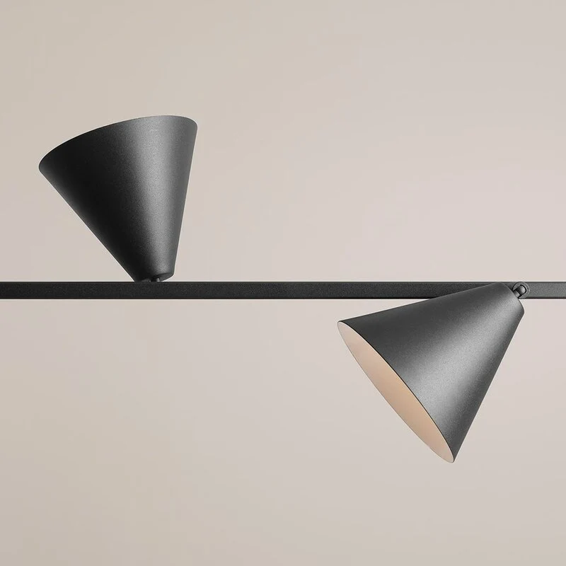 B-Ware ALDEX Hängeleuchte Lampe Pendelleuchte schwarz Metall 4-flammig Kegel Leuchte