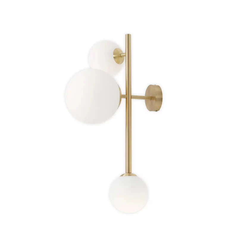 B-Ware Wandleuchte Joel Wandlampe Wandlicht Leuchte Lampe LED messing/weiß dreiflammig