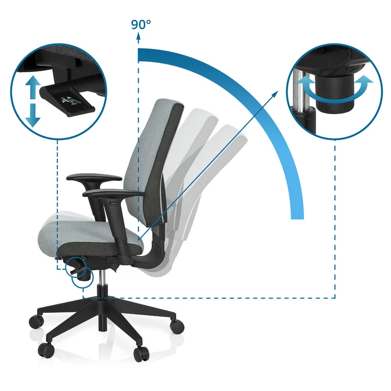 B-Ware hjh OFFICE Bürostuhl Drehstuhl PRO-TEC 500 dunkelgrau hellgrau Armlehnen