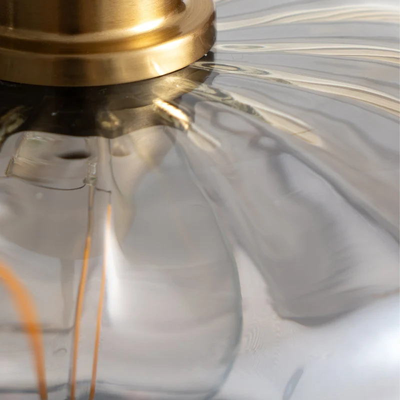 B-Ware Lindby Hängeleuchte Pendelleuchte Lampe Leuchte Hildur rauchgrau Glas 6flg Ø2710