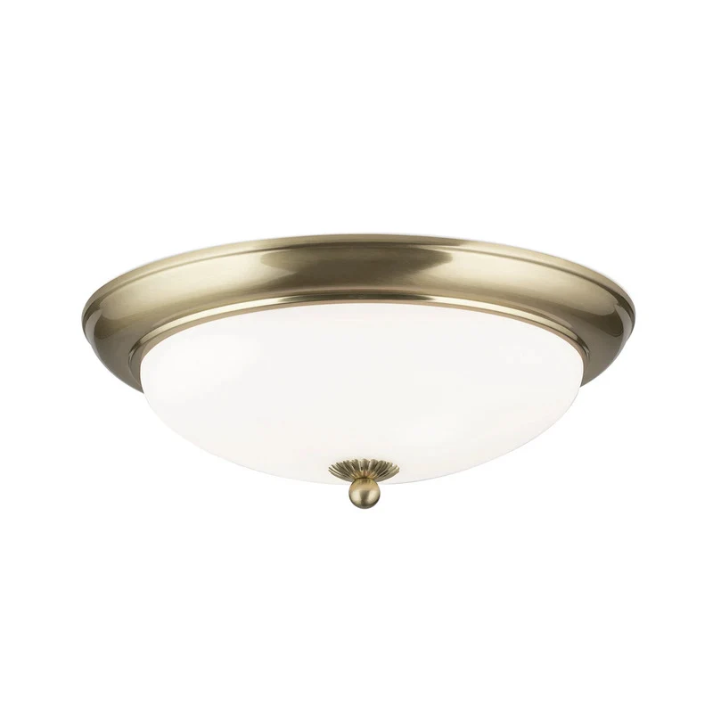 B-Ware ORION Deckenleuchte Lampe Empire Deckenlampe messing Glas weiß matt Ø 35,5 cm