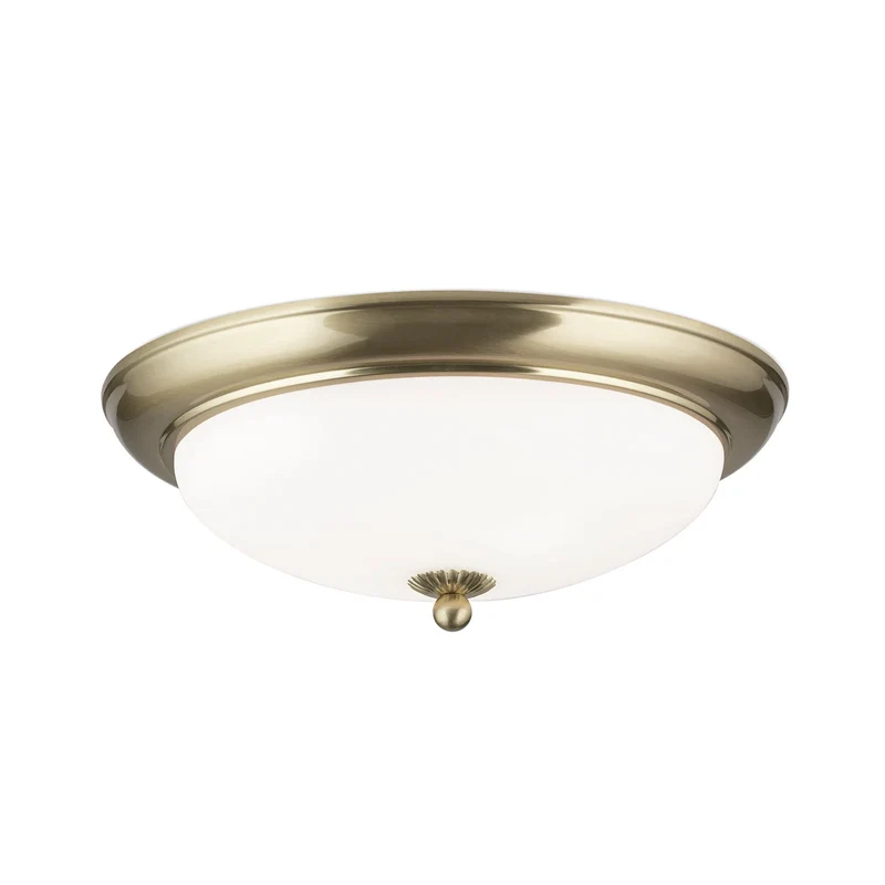 B-Ware ORION Deckenleuchte Lampe Empire Deckenlampe messing Glas weiß matt Ø 35,5 cm