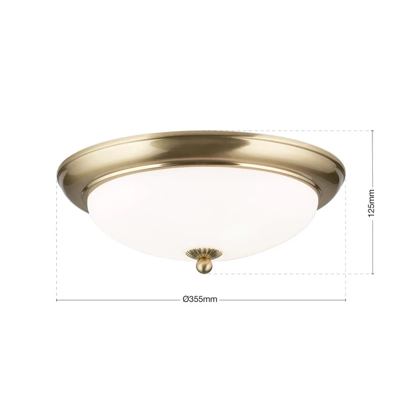 B-Ware ORION Deckenleuchte Lampe Empire Deckenlampe messing Glas weiß matt Ø 35,5 cm