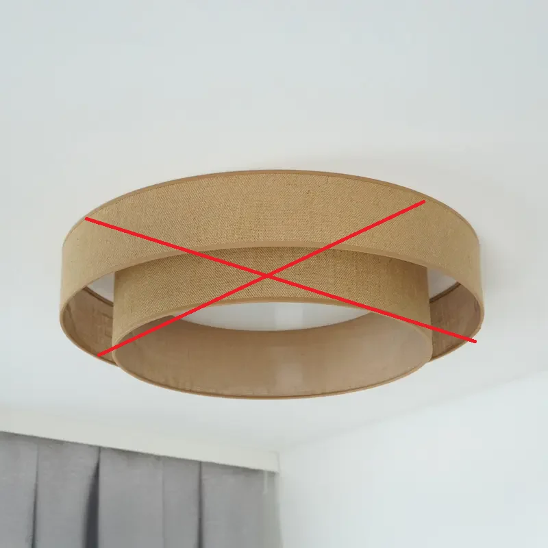 B-Ware LED Deckenleuchte Lampe Luneta Textil braun Jute Fernbedienung dimmbar 60 cm