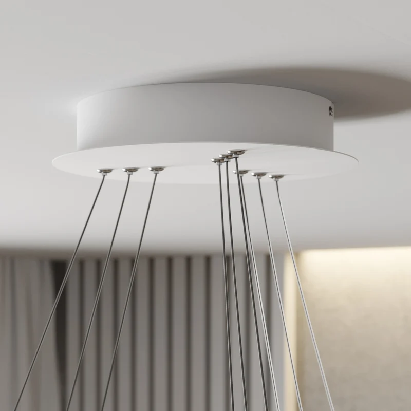 B-Ware Lucande Pendelleuchte Pendellampe LED Ezana weiß Metall Inneneinrichtung dimm920