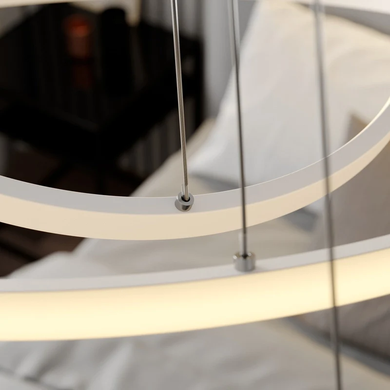 B-Ware Lucande Pendelleuchte Pendellampe LED Ezana weiß Metall Inneneinrichtung dimm920