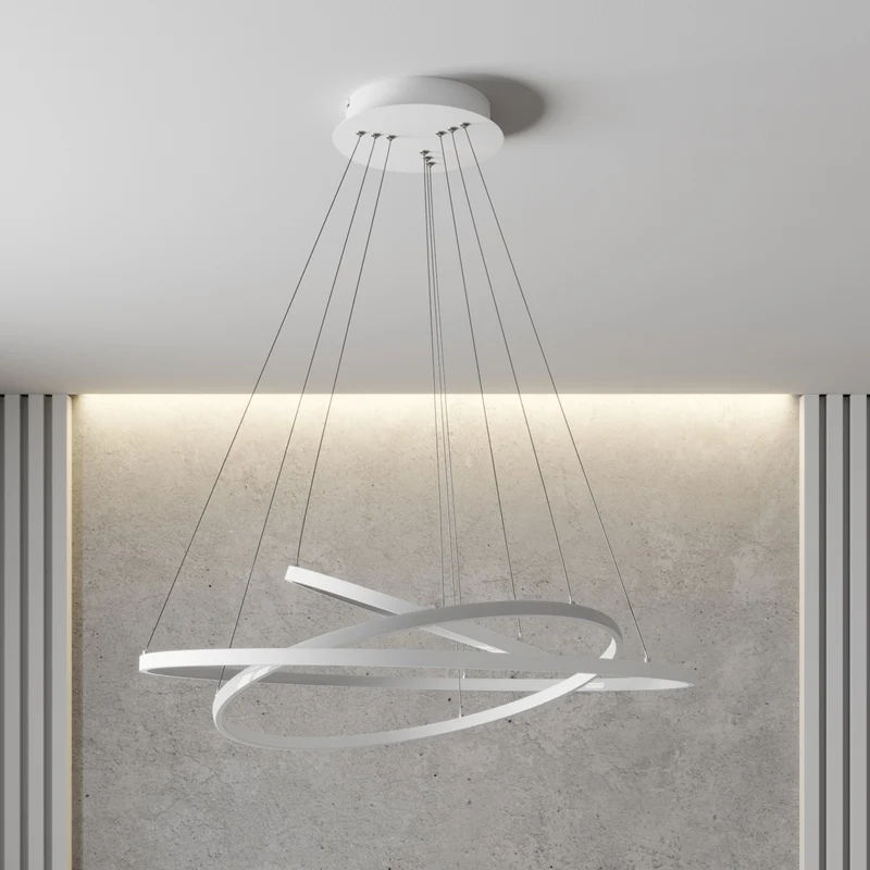 B-Ware Lucande Pendelleuchte Pendellampe LED Ezana weiß Metall Inneneinrichtung dimm920