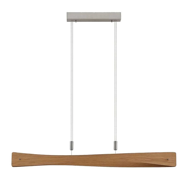 B-Ware Lindby Pendelleuchte Hängeleuchte LED Holz Eiche Nickel matt dimmbar Wohnbere292