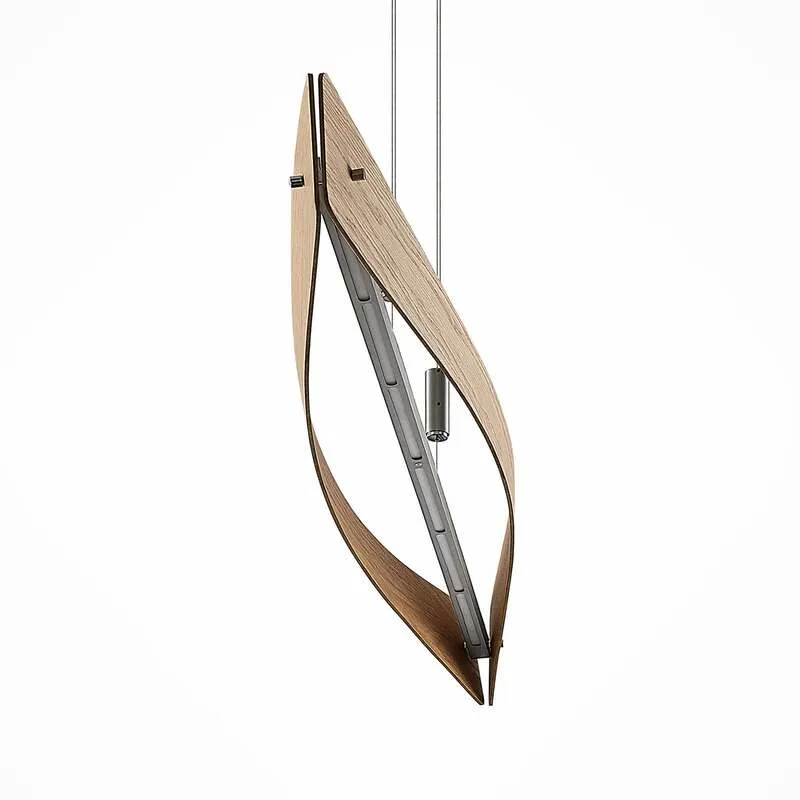 B-Ware Lindby Pendelleuchte Hängeleuchte LED Holz Eiche Nickel matt dimmbar Wohnbere292
