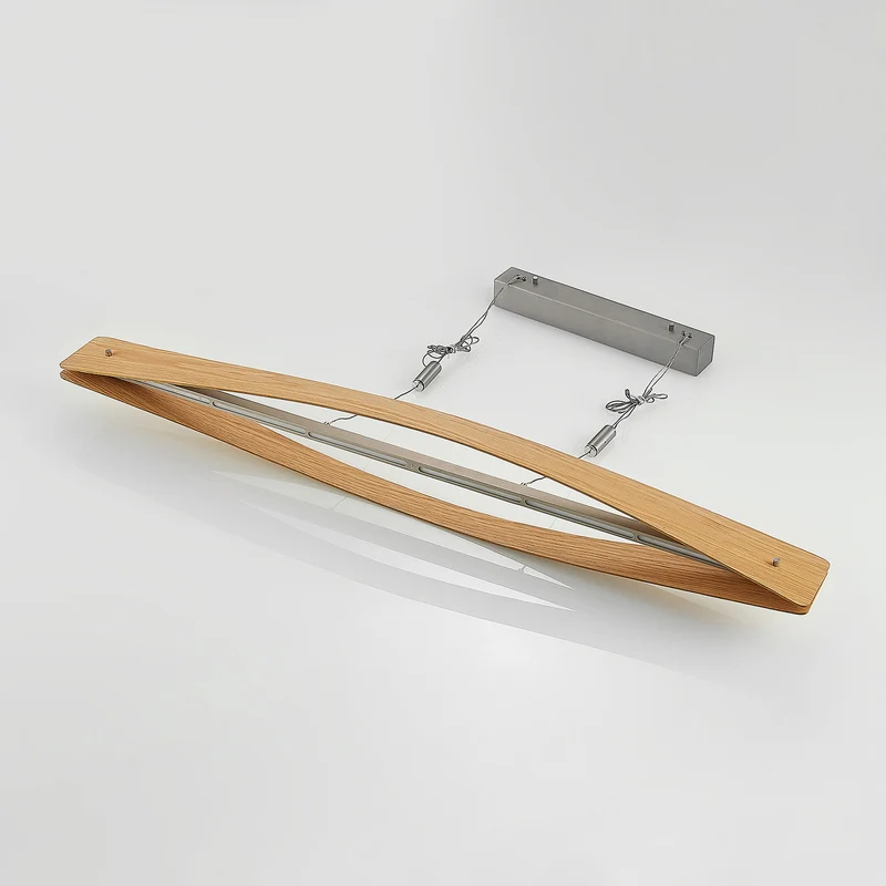 B-Ware Lindby Pendelleuchte Hängeleuchte LED Holz Eiche Nickel matt dimmbar Wohnbere292