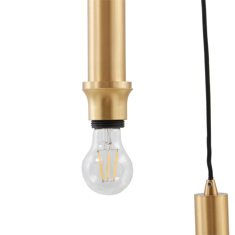 B-Ware Lindby Hängeleuchte Pendelleuchte Doroteo 5 flammig grau Glas