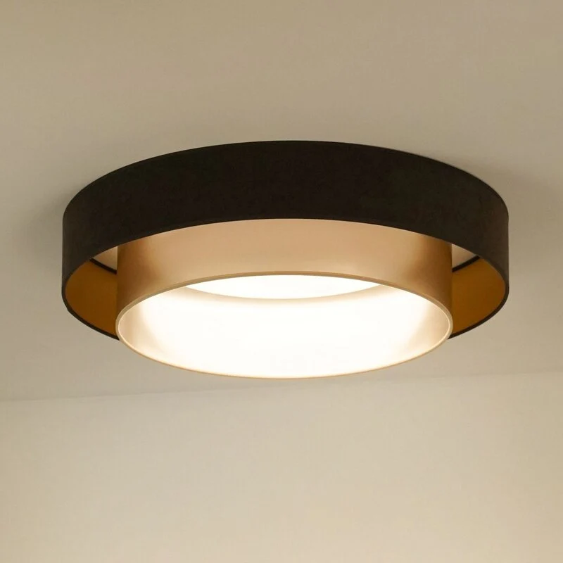 Luneta Deckenlampe Deckenleuchte LED Samt braun gold Fernbedienung dimmbar