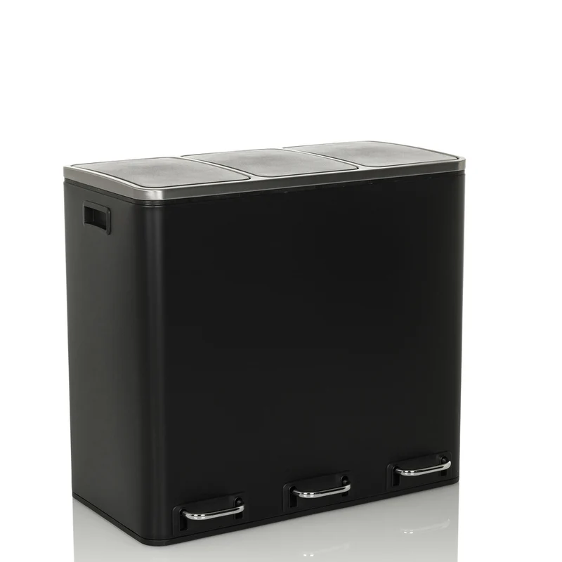 B-Ware hjh OFFICE Abfallsammler Mülltrennsystem CLEAN IX Eimer 54L 3x18L Stahl schw729