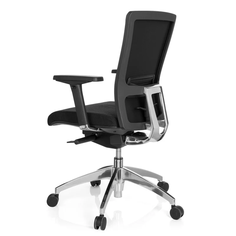 B-Ware hjh OFFICE Bürostuhl Chefsessel Drehstuhl Stoff schwarz Armlehne Lendenstütze
