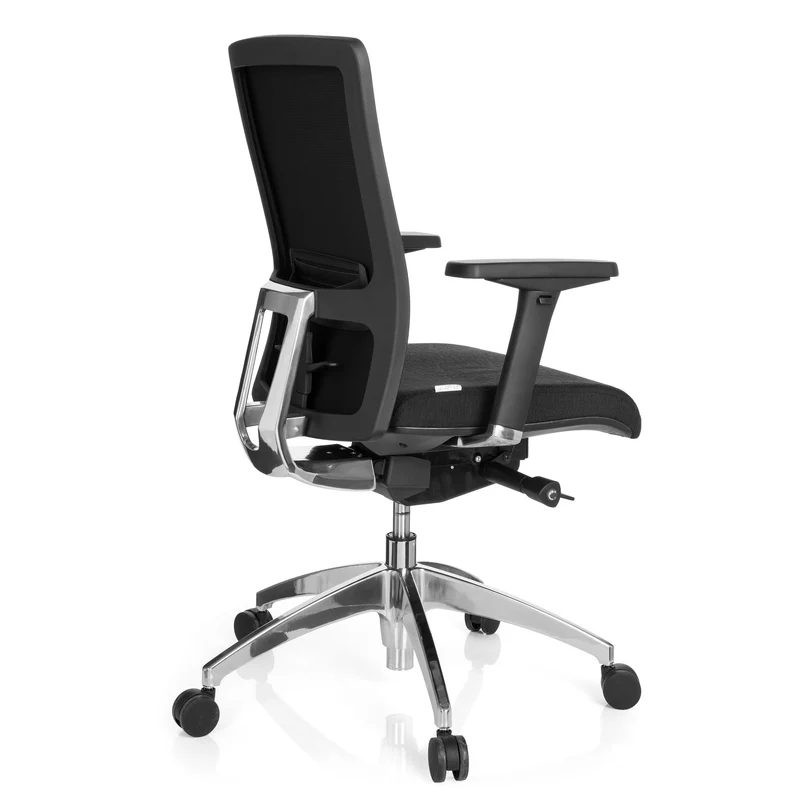 B-Ware hjh OFFICE Bürostuhl Chefsessel Drehstuhl Stoff schwarz Armlehne Lendenstütze