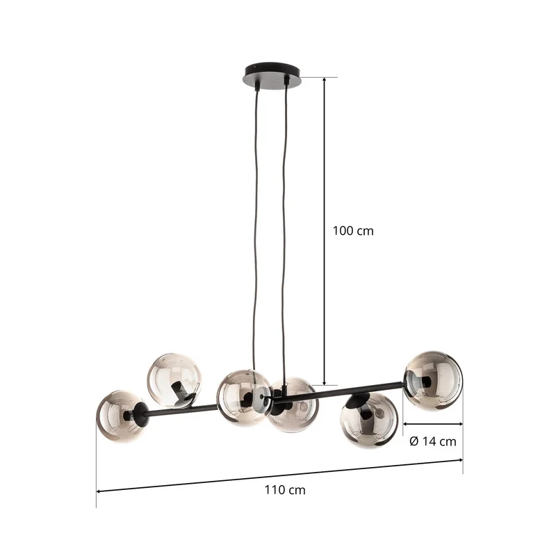 B-Ware Glassy 6-flammige Hängeleuchte Hängelampe Leuchte Lampe Pendelleuchte Licht