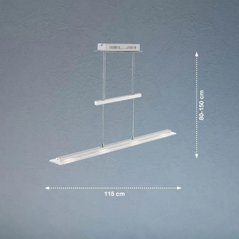 B-Ware FISCHER & HONSEL LED Hängeleuchte Pendelleuchte Tenso Nickel 115 cm Metall CCT