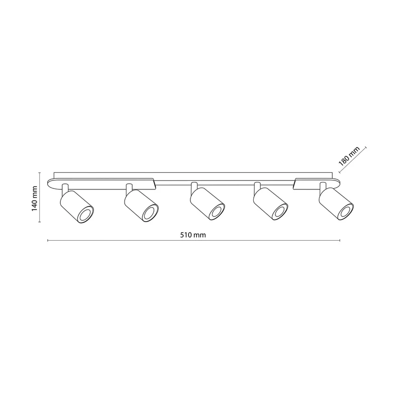 B-Ware TK Lighting Deckenspot Lampe LED GU10 schwarz holz hell fünfflammig Holz Stahl