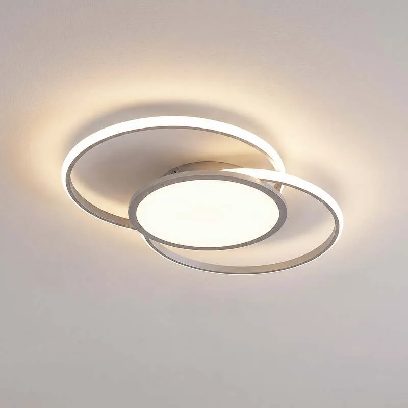 Lucande Deckenleuchte Deckenlampe LED Senne Silber Leuchte Lampe Wohnzimmer M24