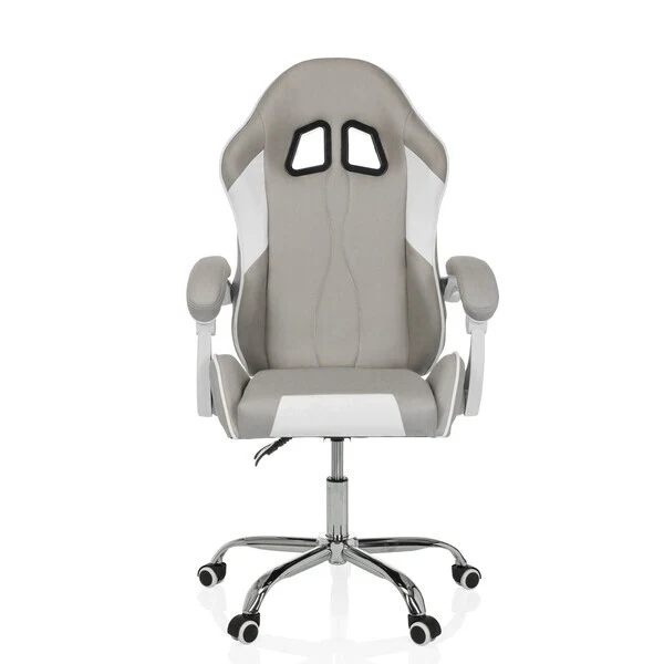 B-Ware MyBuero Gaming Stuhl Bürostuhl GAMEBREAKER W03 Stoff grau weiß ergonomisch