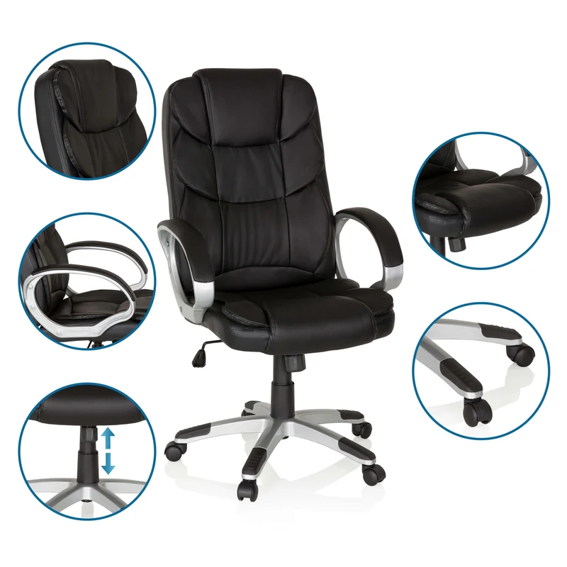 B-Ware MyBuero Chefsessel RELAX BY155 Stuhl Bürostuhl Schreibtischstuhl Sessel schwarz