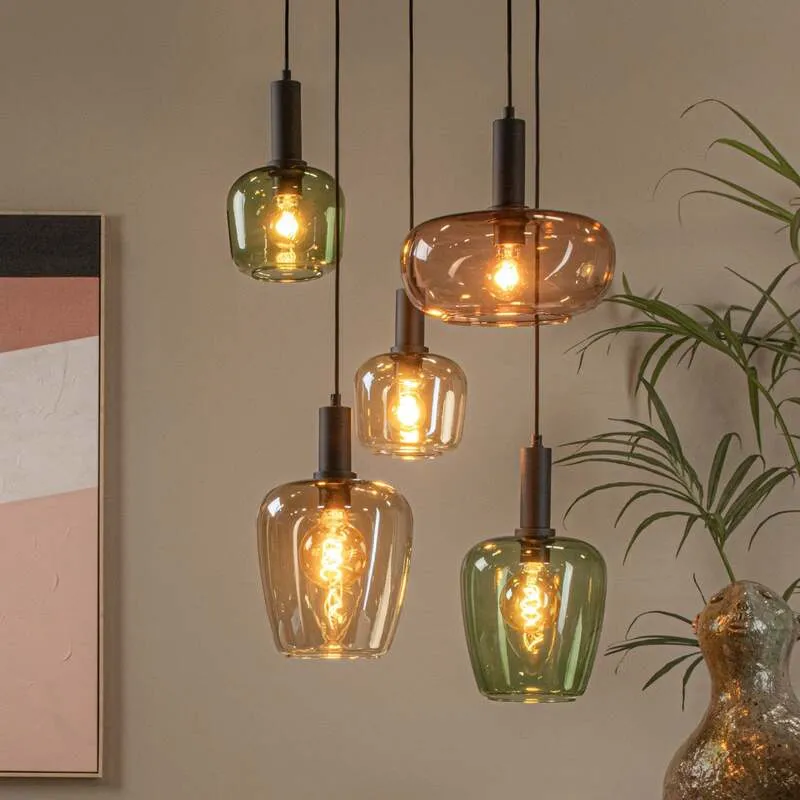B-Ware Lucide Pendelleuchte Ilona Glas Multicolor Deckenlampe Lampe SIEHE TEXT/FOTO