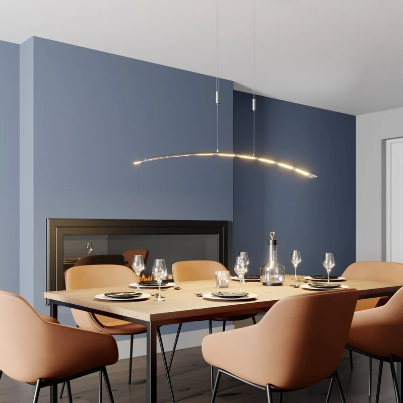 Lindby Pendelleuchte Hängeleuchte LED Manon Glas Metall höhenverstellbar grau