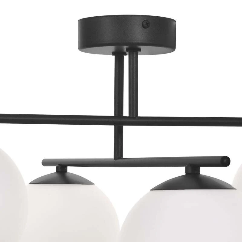 B-Ware Aurora Deckenleuchte Lampe schwarz Glas Ø 50 cm 4 flammig E14 SIEHE TEXT/FOTO