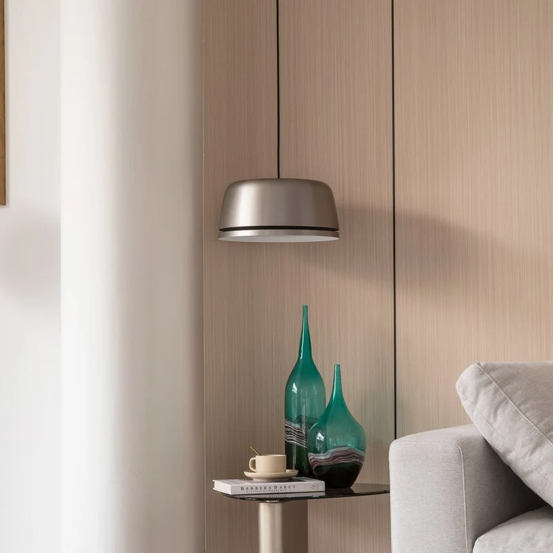 B-Ware Lucande Pendelleuchte Hängeleuchte LED grau Aluminium Wohnraum Beleuchtung