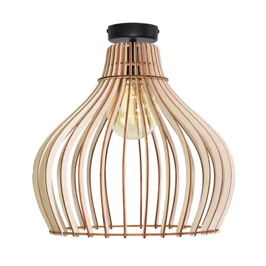 B-Ware Euluna Deckenlampe Barrel Deckenlampe Hängeleuchte Leuchte hängend Schirm Holz
