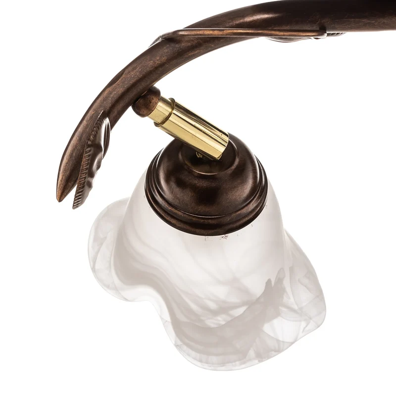 B-Ware Siena Deckenleuchte Florentinerlampe Lampe braun weiß Stahl Glas SIEHE TEXT/FOTO