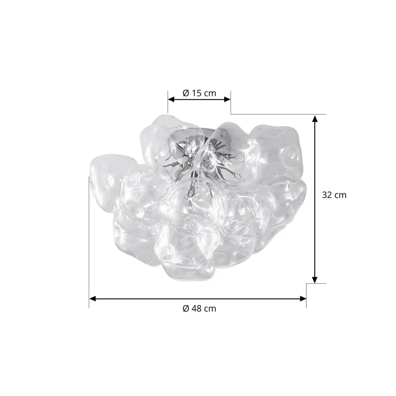 B-Ware Lucande Deckenleuchte Lampe Diborah klar Glas Ø 49 cm G9 SIEHE TEXT/FOTO