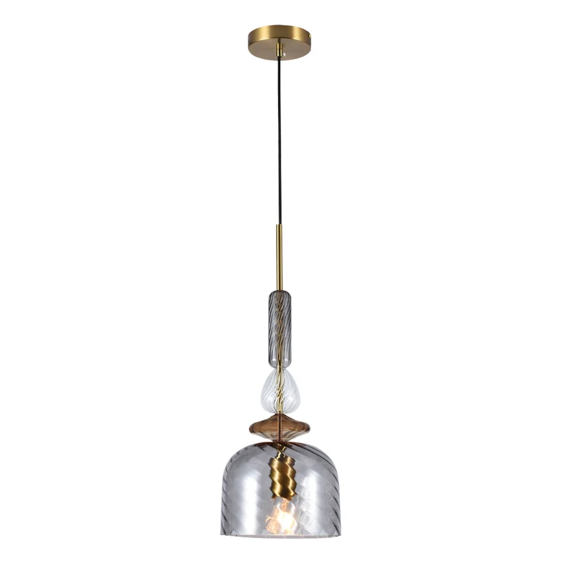 B-Ware Viokef Hängeleuchte Pendelleuchte Glorial Leuchte Smoke Glas Metall 1x E27 20 cm