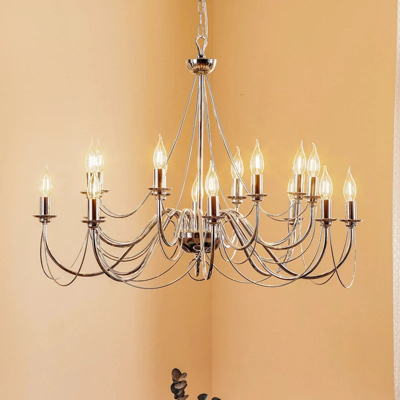B-Ware Domiluce Kronleuchter Deckenleuchte Retro chrom 16-flammig Wohnzimmer Esszimmer