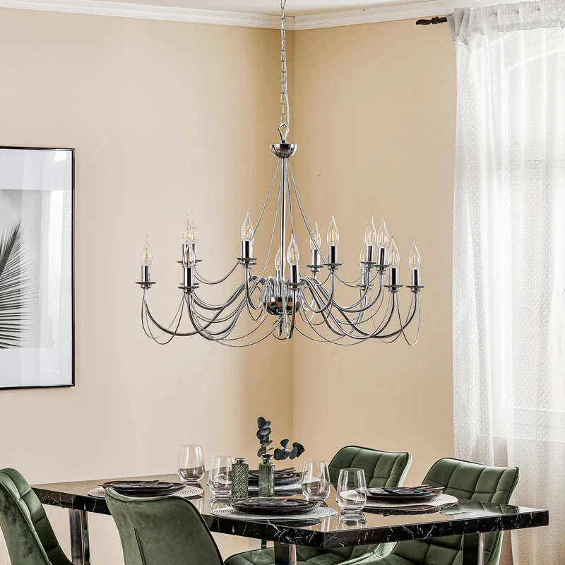 B-Ware Domiluce Kronleuchter Deckenleuchte Retro chrom 16-flammig Wohnzimmer Esszimmer