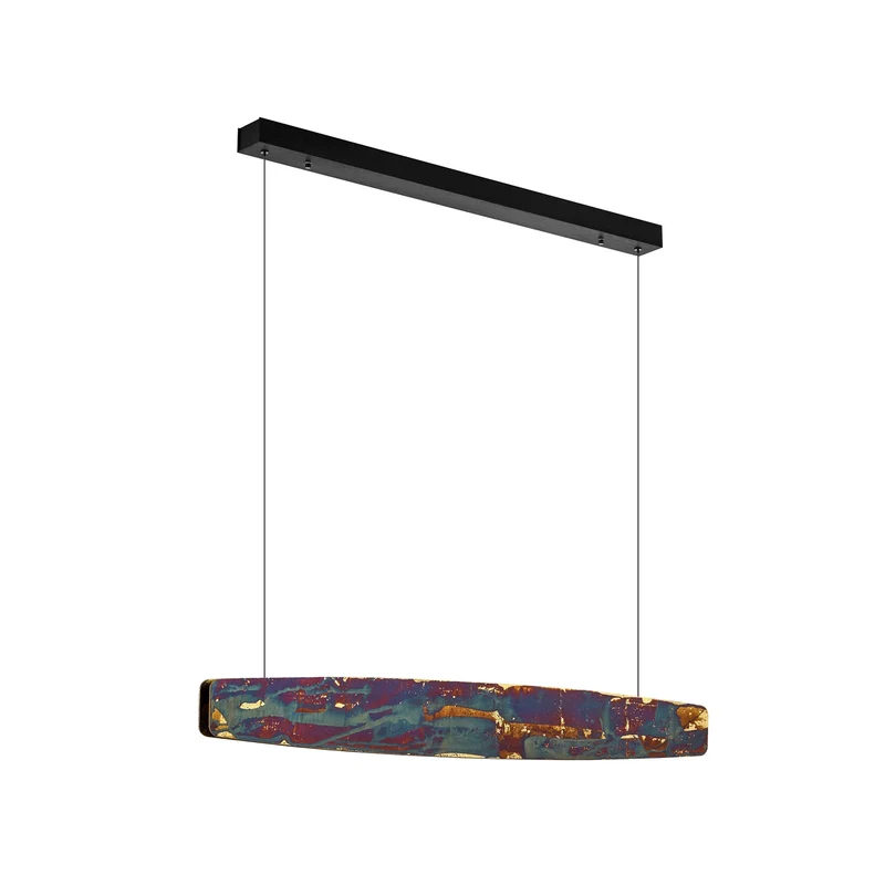 B-Ware Quitani Pendelleuchte Hängelampe LED gold Aluminium Schlagmetall Persida 98 cm