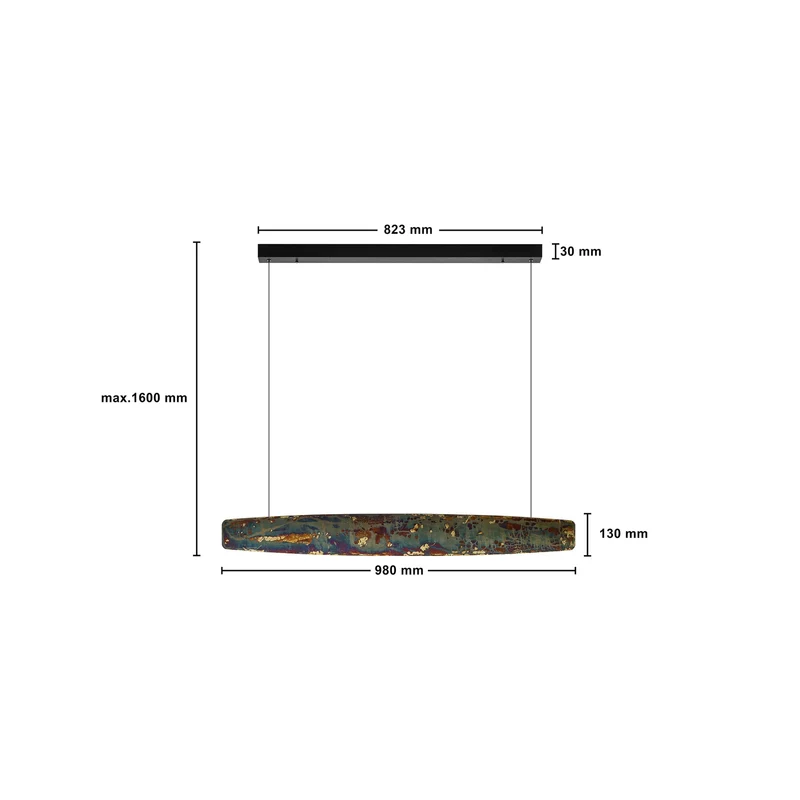 B-Ware Quitani Pendelleuchte Hängelampe LED gold Aluminium Schlagmetall Persida 98 cm
