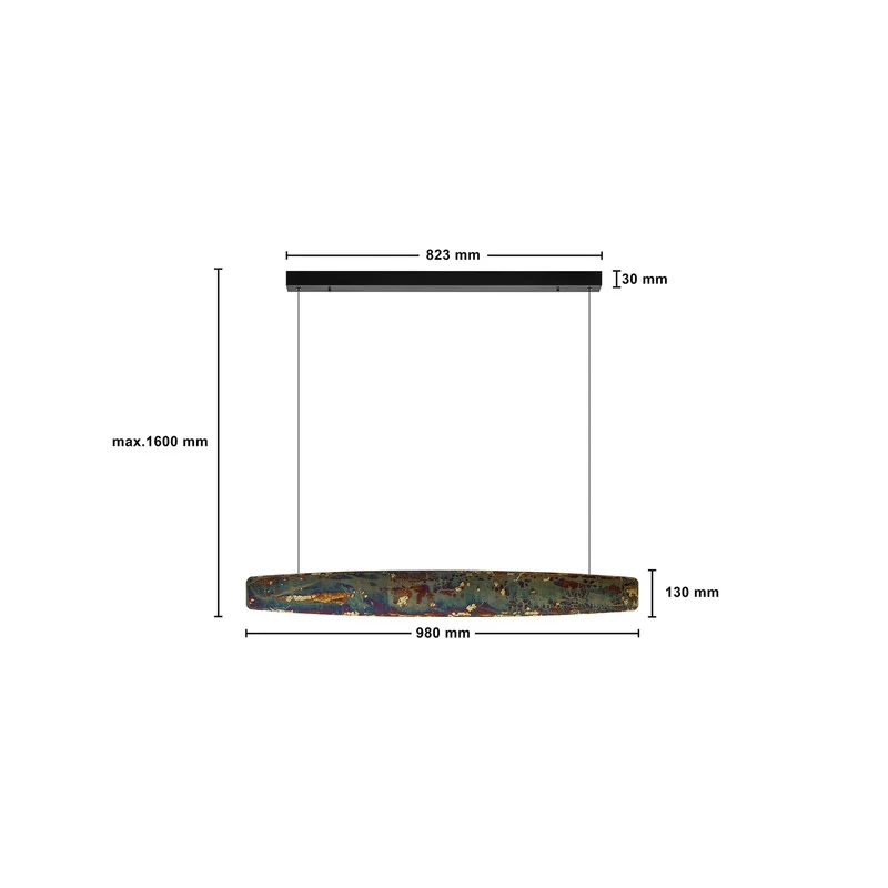 B-Ware Quitani Pendelleuchte Hängelampe LED gold Aluminium Schlagmetall Persida 98 cm