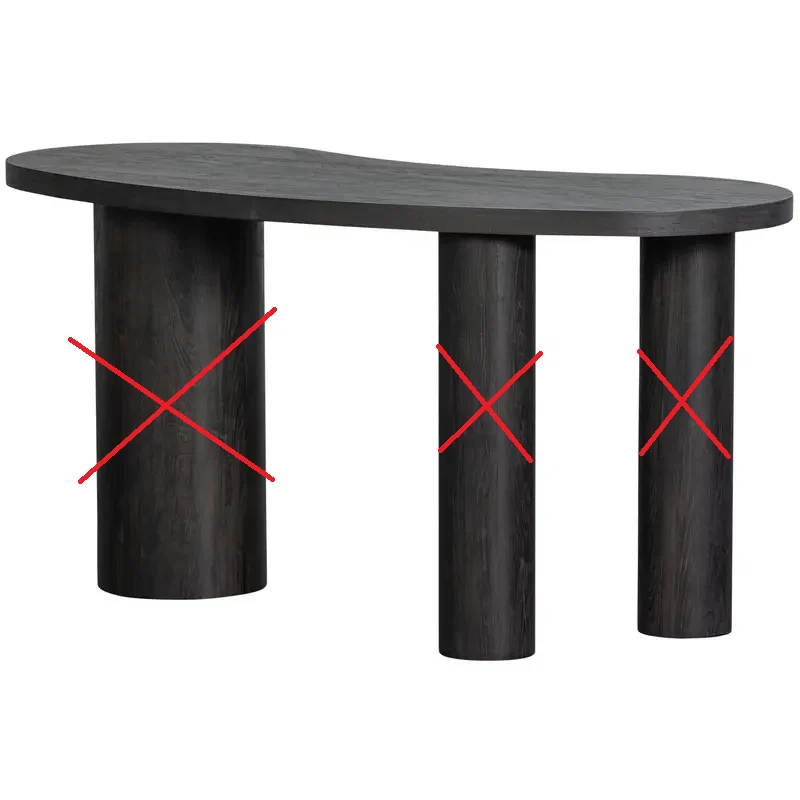 B-Ware WOOOD Schreibtisch Pult Tisch Maan Moon MDF 3D Papieroberfläche NUR TISCHPLATTE