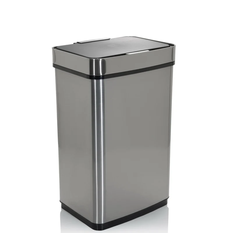 B-Ware hjh OFFICE Abfallsammler Mülleimer CLEAN IV Abfalleimer Sensor 60L Stahl silber