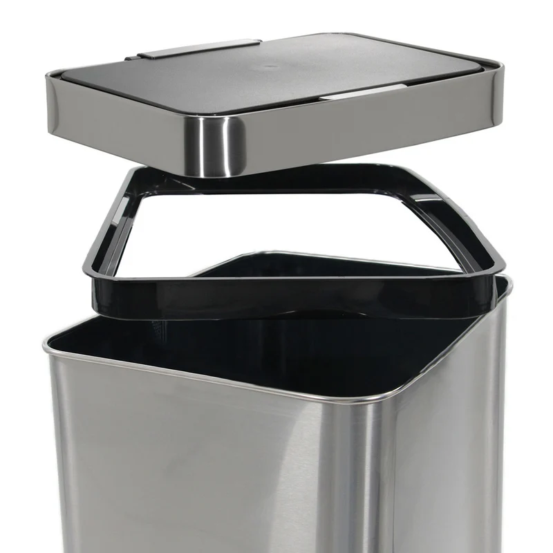 B-Ware hjh OFFICE Abfallsammler Mülleimer CLEAN IV Abfalleimer Sensor 60L Stahl silber