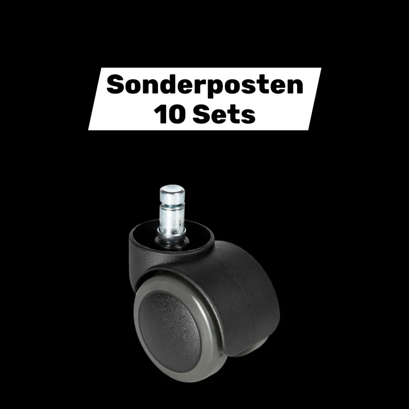 B-Ware hjh OFFICE 5x ROLO FREE 10mm/50mm Hartböden Stuhlrollen Schwarz 10 SETS
