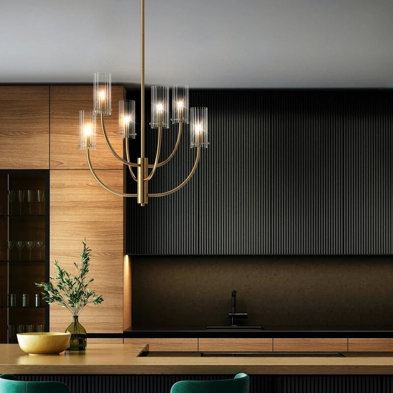 B-Ware Maytoni Arco Hängeleuchte Hängeleuchte Lampe Kronleuchter 6-flmg. G9 messing kla