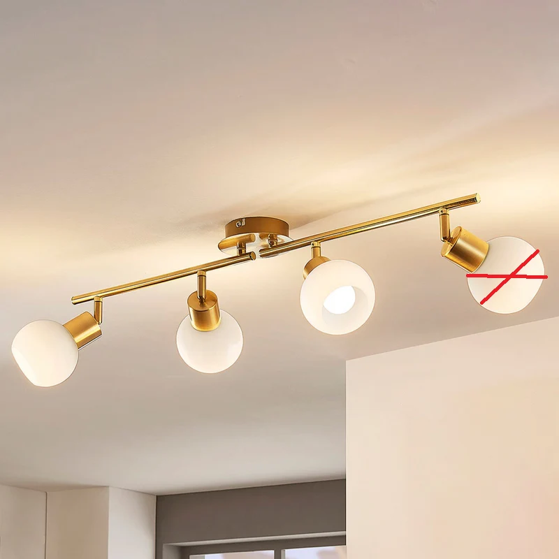 B-Ware Lindby Deckenleuchte Deckenlampe Elaina messing Glas Opalglasschirme 4 flam222