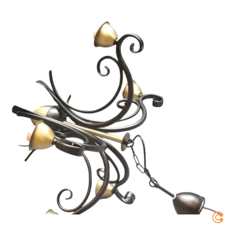B-Ware Luminex Kronleuchter Flora 5 Glasschirme Deckenlampe Lampe Licht SIEHE TEXT/F543