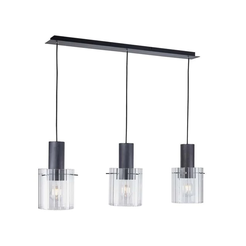 B-Ware Lucande Hängeleuchte Pendelleuchte Eirian Glas 3-flammig schwarz 90 cm Lampe119