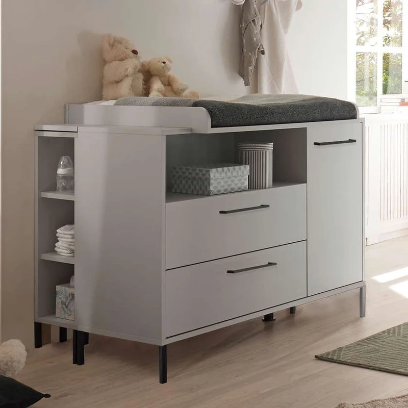B-Ware Mäusbacher Unterstellregal Regal Ablage Olaf Kreidegrau Matt Lack Kinderzimmer