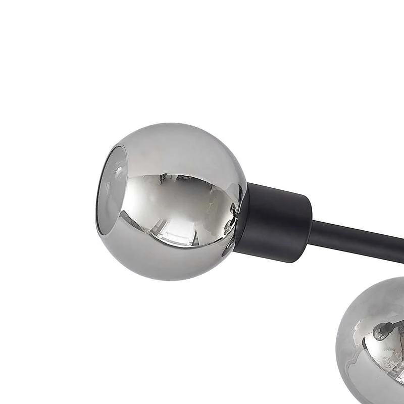 B-Ware Lindby Deckenlampe Deckenleuchte Biscala schwarz Glas Kugel Wohnzimmer Flur