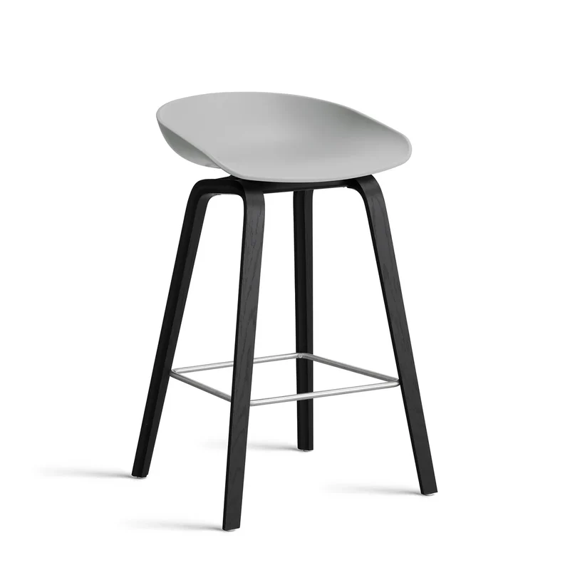 B-Ware HAY About A Stool AAS 32 Hocker Barhocker schwarz / Betongrau Sitzhöhe 65 cm