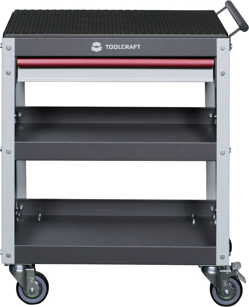 B-Ware Toolcraft Servicewagen Werkstattwagen Wagen Werkstatt Grau Rot 1 Schublade